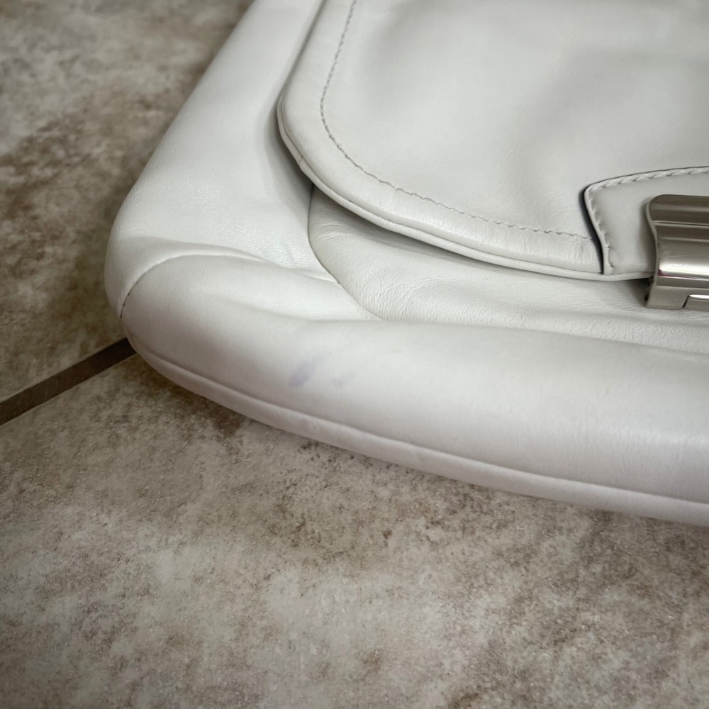 Coach kristin Leather Shoulder Bag Silver Turnlock Hobo Handbag 22308 white - Picture 3 of 14